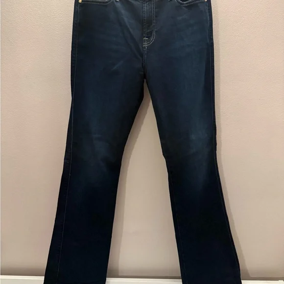 7 For All Mankind Dark Blue Flare Jeans - Picture 1 of 6